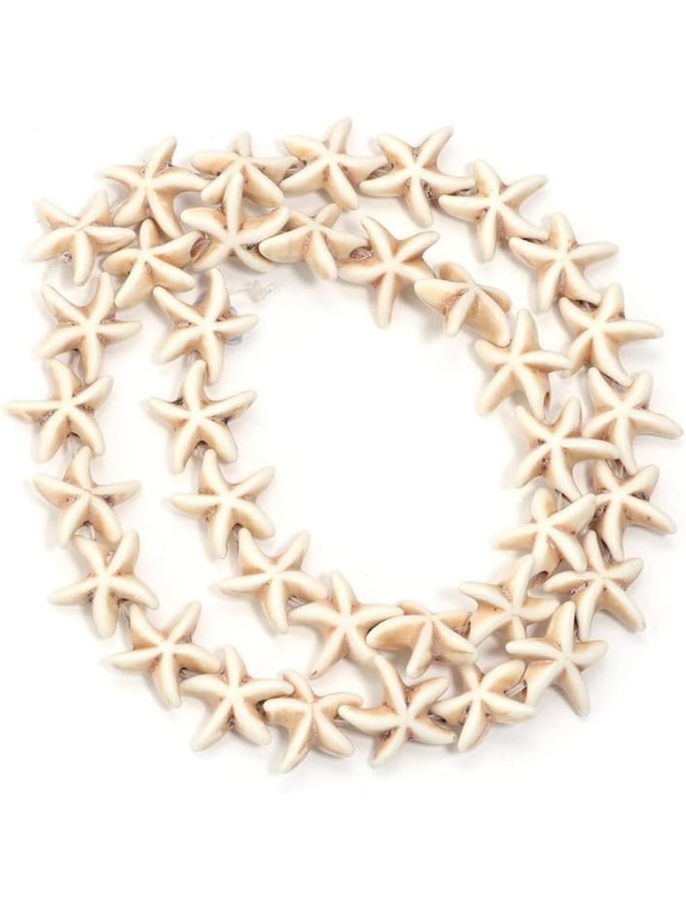 Amazon White About 36pcs/Strand Starfish Beads for Jewelry Making